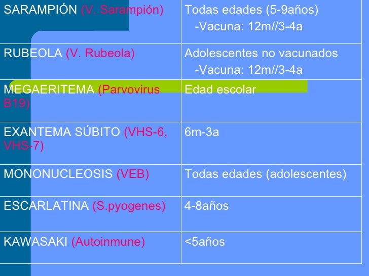 enfermedades exantematicas